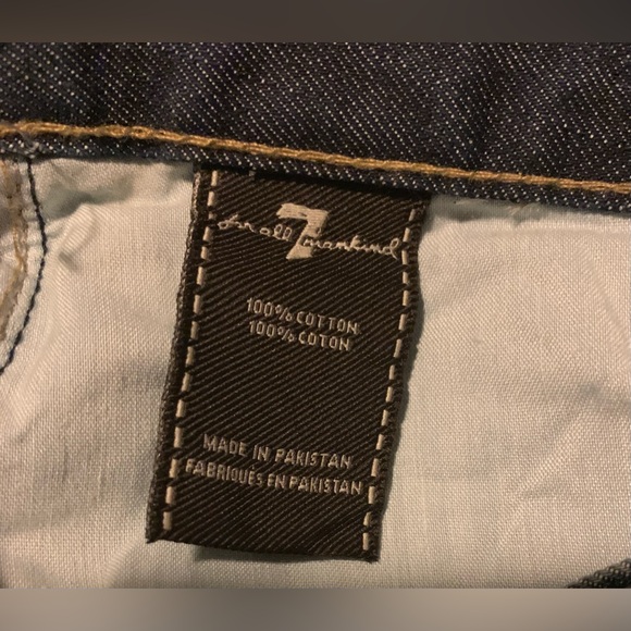 7 for all Mankind Dark Wash Slimmy Bootcut Jeans size 28 100% Cotton Y2K 90s - Picture 9 of 13
